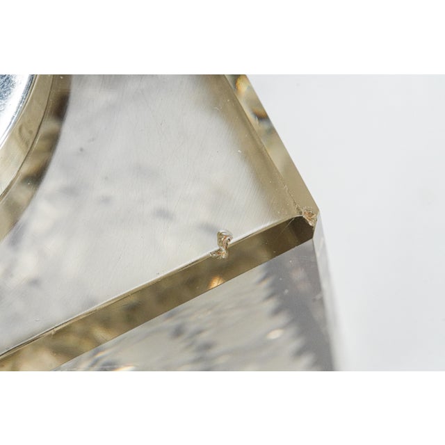 Impressive Large English Antique Crystal Sterling Silver Paperweight Desk Inkwell Goliath Clock For Sale - Image 13 of 18