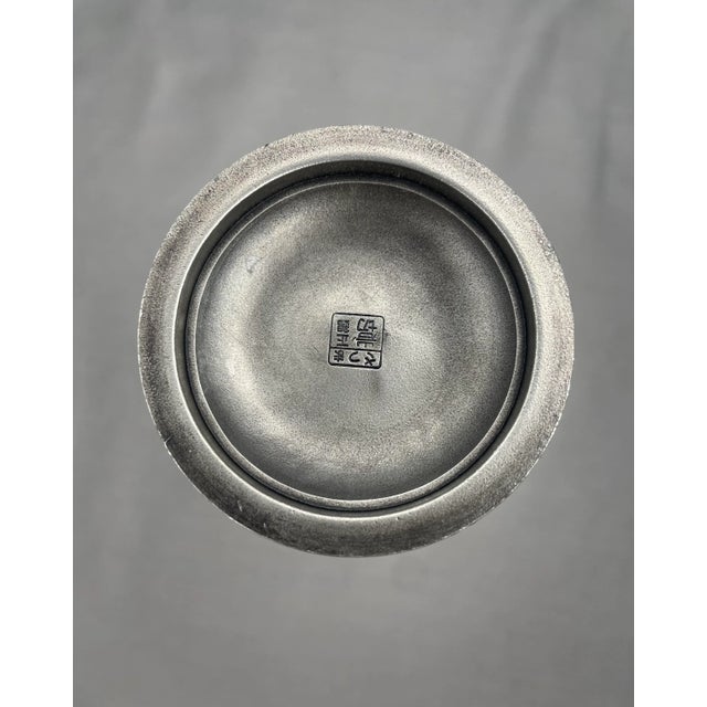 Asian Japanese Satsuma Tinware Pewter Vase by Iwakiri Bikodo For Sale - Image 9 of 12