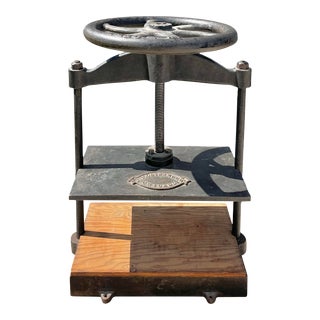 Antique Industrial Iron Book Press | J W Ostrander of Chicago C.1800s For Sale