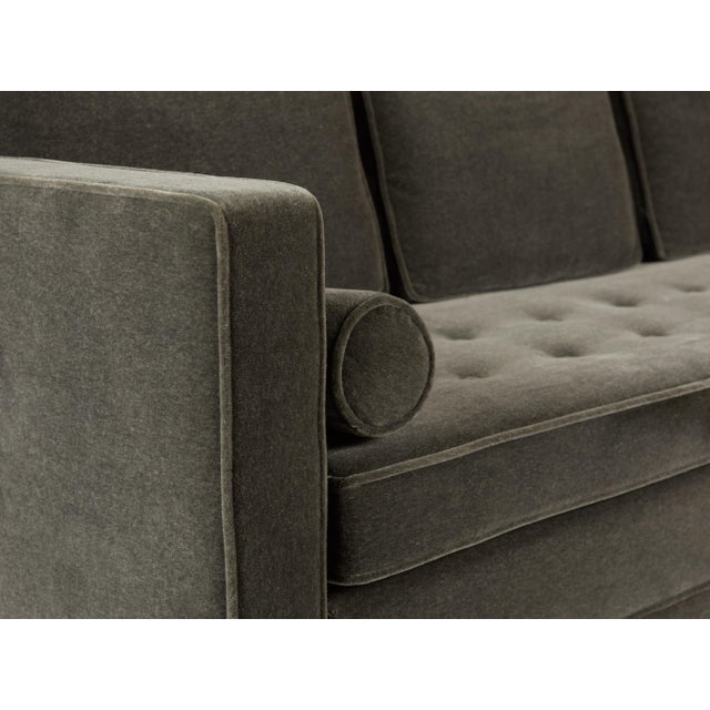 Mid-Century Modern Tuxedo Sofa in Mohair For Sale - Image 3 of 7