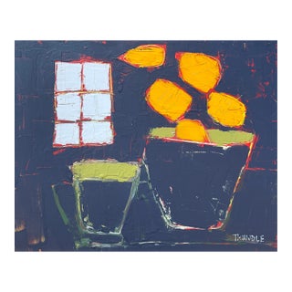 Sarah Trundle, Contemporary Abstract Still Life Painting, "Lemons by the Window" For Sale