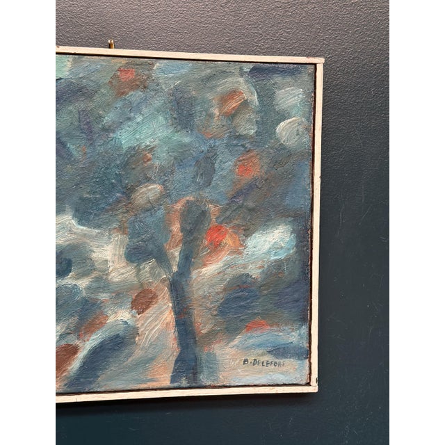Bengt Delefors, Blue Composition, 1950s, Oil on Canvas, Framed For Sale - Image 5 of 18