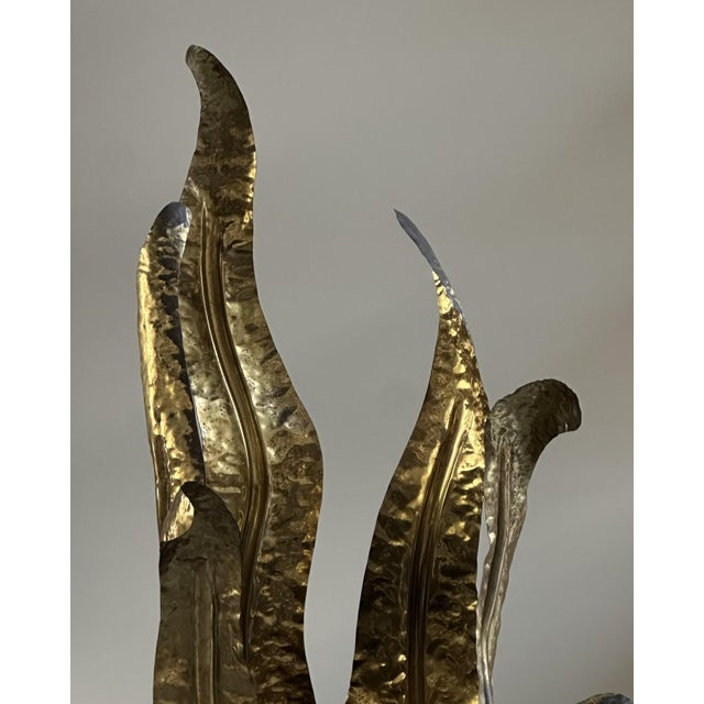 Brass Floor Lamp attributed to Henri Fernandez for Maison Honoré, 1970s For Sale - Image 6 of 7