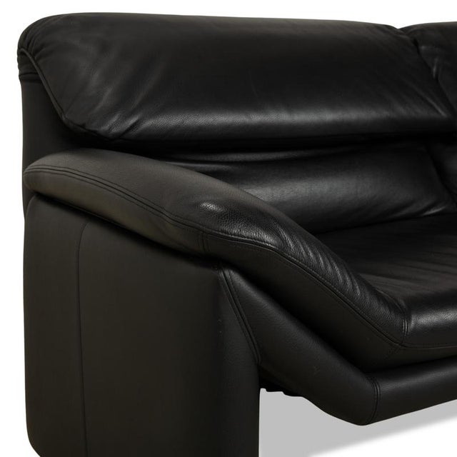 Two-Seater Sofa in Black Leather from de Sede For Sale - Image 4 of 13