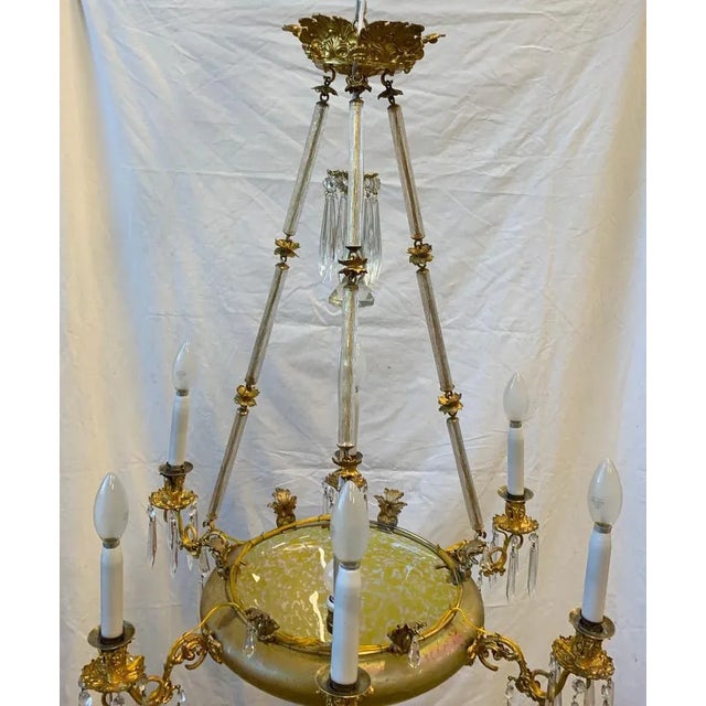 Austrian Acid Glass Chandelier, 1900s For Sale - Image 4 of 13