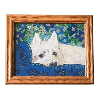 Contemporary Original Judy Henn Westie Dog Print For Sale