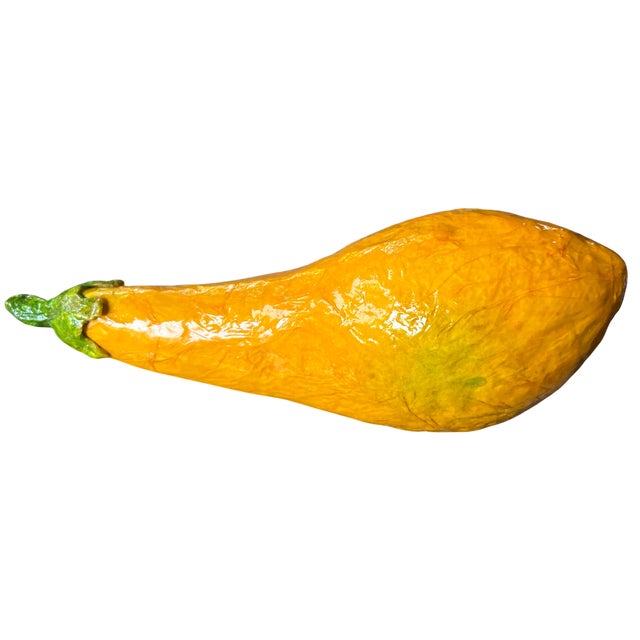 Paper Vintage Hand-Painted Papier-Mâché Vegetables – Set of 5 For Sale - Image 7 of 10