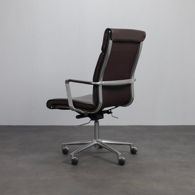 1990s Una Leather Office Chair by ICF, Italy, 1990s For Sale - Image 5 of 12