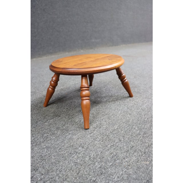 Brown Nickalai Hansen Bench-Made Cherry Footstool For Sale - Image 8 of 10