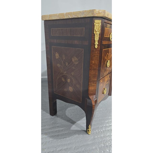 Wood French Marquetry Commode Chest of Drawers, 1920s For Sale - Image 7 of 11