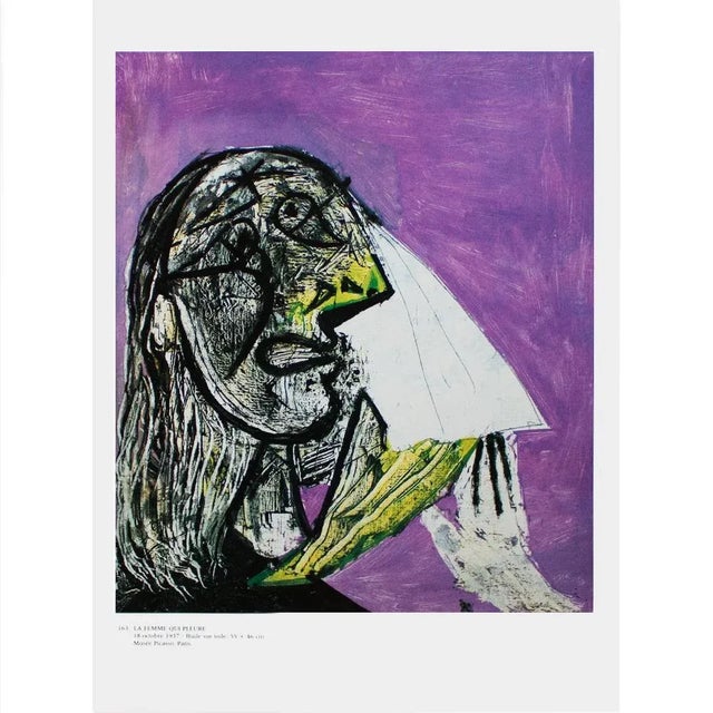 Paper 1985 After Pablo Picasso "The Crying Woman", First Edition Parisian Full-Color Print For Sale - Image 7 of 8