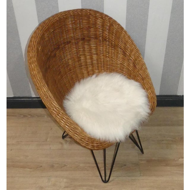 Design classic! elegant rattan wicker chair by teun velthuizen for urotan (netherlands) with typical hairpin legs from the...
