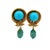 Turquoise 1970s Pair of Italian 14k Gold Turquoise Rope Motif Drop Earrings For Sale - Image 8 of 11