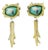 Mary Oros Oversized Gilt Cast Resin Drop Clip Earrings For Sale