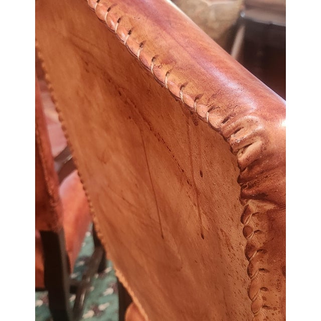 Vintage Leather Arm Chairs - A Pair For Sale - Image 10 of 10