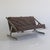 c. 1970s, fully restored in Maharam “Toostripe” - there is wear to the frame including scuffs, scratches, minor losses to...