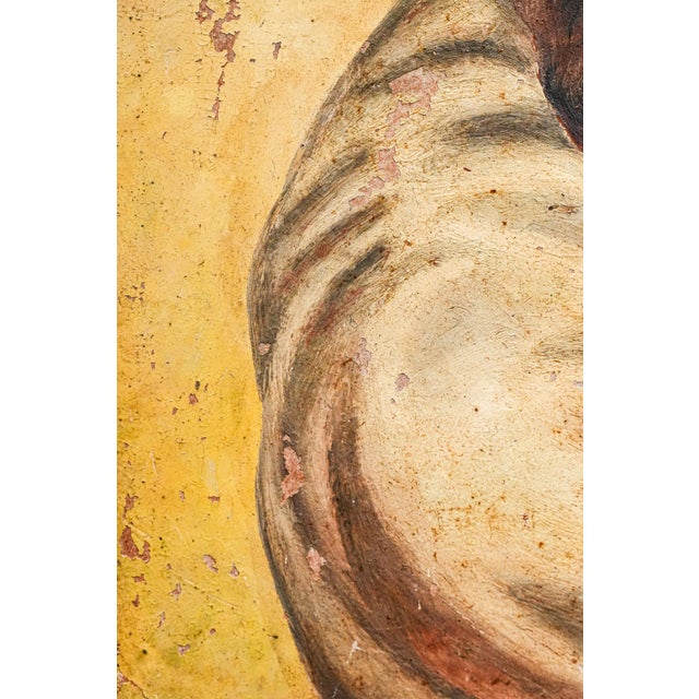 Tyrolean Man With Beard Smoking Pipe Antique Oil Portrait Painting For Sale - Image 9 of 12