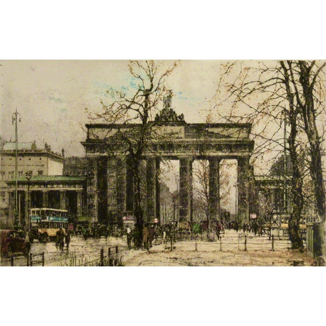 Early 20th Century Luigi Kasimir Brandenburger Tor, Berlin (Brandenburg Gate, Berlin) C.1930 Original Print For Sale - Image 5 of 9