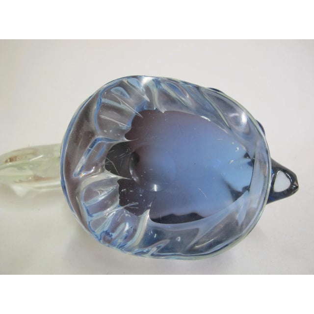 Coastal Barbini Large Murano Italy Blue Pelican With Fish in Mouth 8" Sculpture For Sale - Image 3 of 7