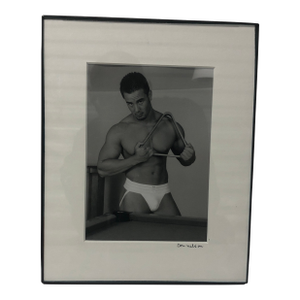 Black & White Photograph of Male in Jockstrap