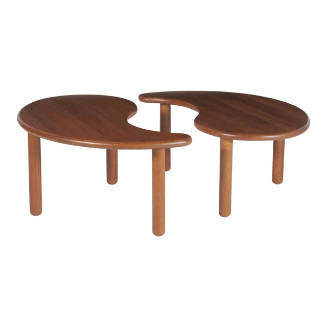 1950s Danish Teak Double Kidney Shaped Coffee Table Chairish