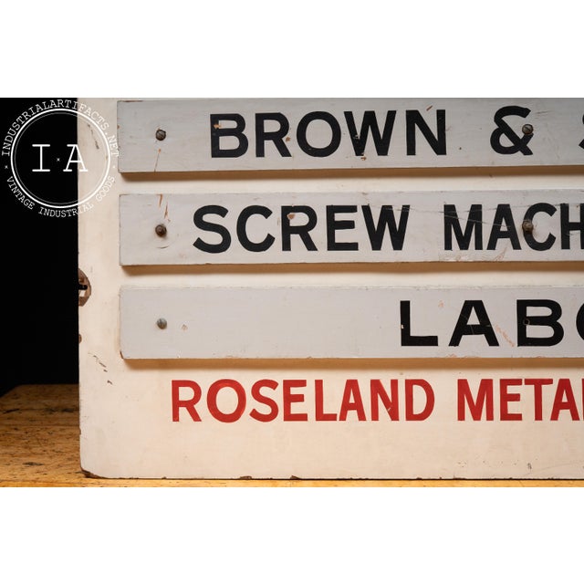Red Vintage Hand-Painted Roseland Metal Products (Chicago) Help Wanted Sign For Sale - Image 8 of 15