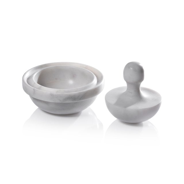 Ross Marble Spice Grinder, White For Sale - Image 4 of 4