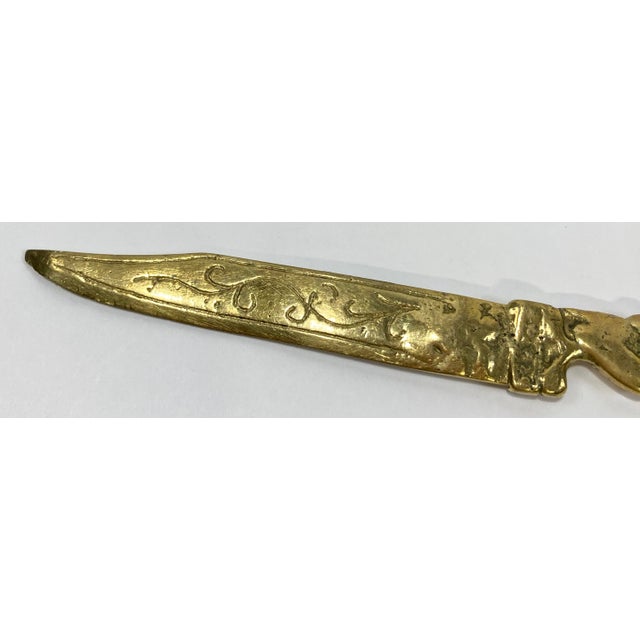 Metal Vintage Solid Brass Dragon Letter Opener For Sale - Image 7 of 7