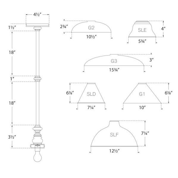 Transitional Chapman & Myers for Visual Comfort Signature Boston Pendant in Bronze with SLEG Shade For Sale - Image 3 of 3