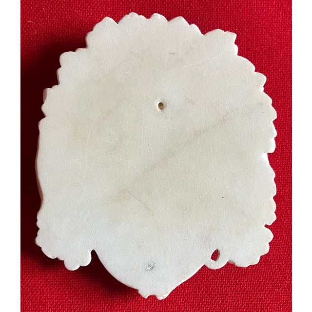 Antique English Regency Architectural Elements - Carved White Statuary Marble Masks or Wall Plaques - Classical Youths With Grapevine Hair - A Pair For Sale - Image 10 of 14