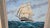 Vintage Mid Century Ship Clipper Sailing Through Choppy Waves Signed m.c. Besler For Sale - Image 4 of 17