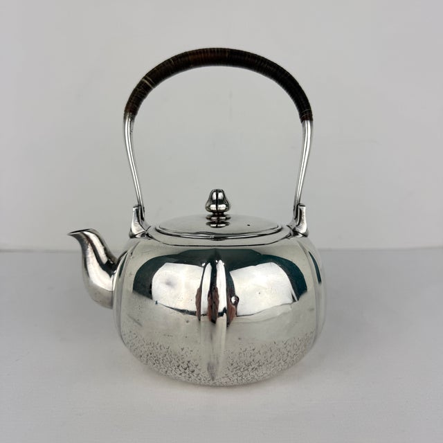 Chinese Vintage Chinese Hand Wrought Pure Silver Teapot For Sale - Image 3 of 12