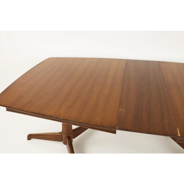 Kent Coffey Kent Coffey Mid Century Pedestal Base 10 Seater Walnut Dining Table For Sale - Image 4 of 13