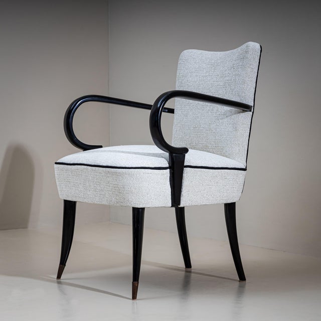Modern Mid-20th Century Pair of Armchairs, possibly Italy For Sale - Image 3 of 9