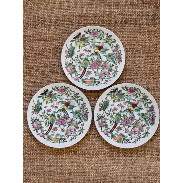 Chinoiserie Vintage Chinoiserie Plates, Set of 3 For Sale - Image 3 of 8