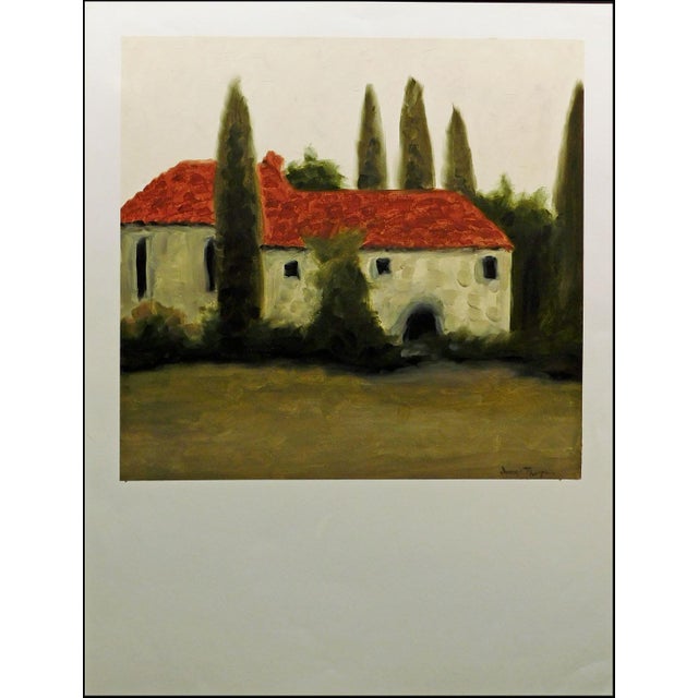 "Tuscan Home" by James Thorpe Original Acrylic Painting on paper Hand signed by the artist Size: 30" x 22" Image Size: 12"...