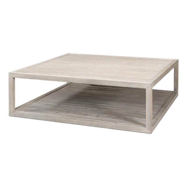 Coastal Style Large Square Coffee Table For Sale