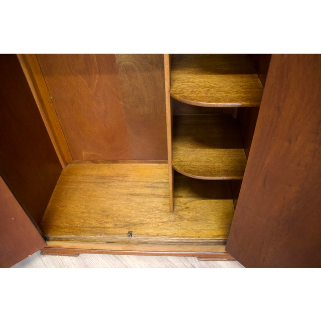 Brown Vintage Art Deco Burr Walnut Compact Wardrobe, 1930s For Sale - Image 8 of 10