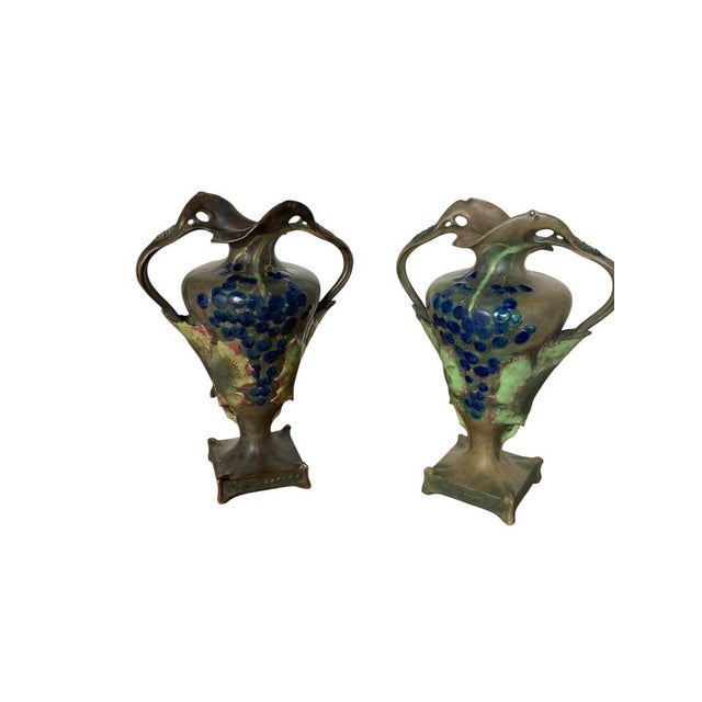 A Art Nouveau Porcelain Vases from Amphora, 1900, Set of 2 For Sale - Image 6 of 18