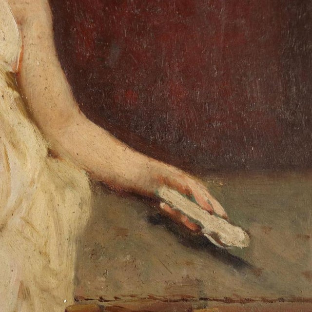 Saverio Francesco Altamura, Portrait, Oil on Panel For Sale - Image 5 of 12