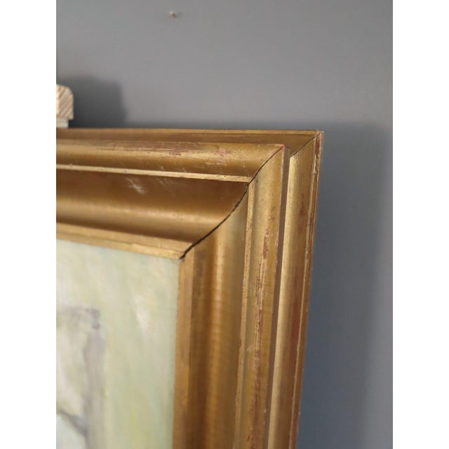 Mid-Century Modern 'Figure by the Window' Swedish Abstract Figurative Oil Painting, Framed For Sale - Image 6 of 12