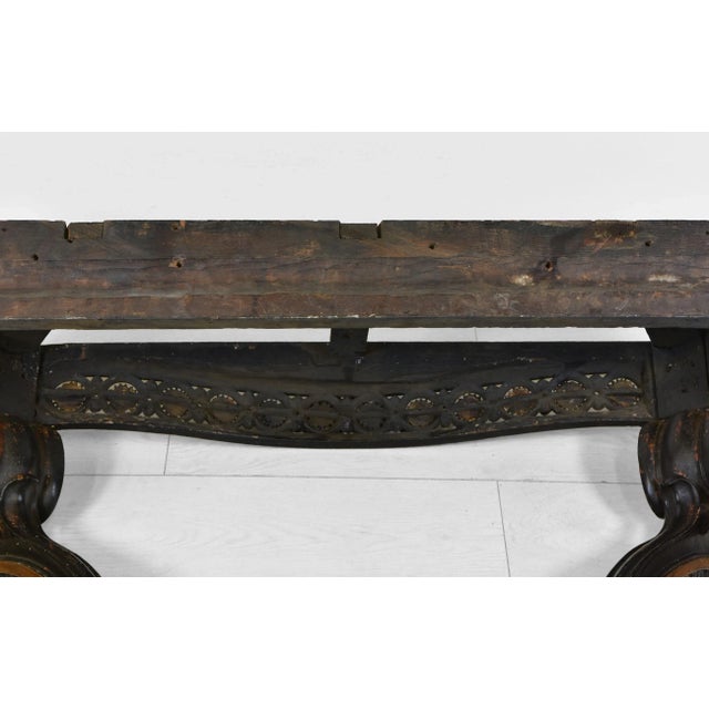 Antique Italian Console Table with Gilt & Ebonised Marble Top For Sale - Image 10 of 14