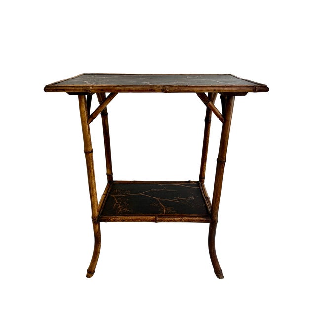 19th C Aesthetic Movement Burnt Bamboo Side Table For Sale - Image 4 of 10