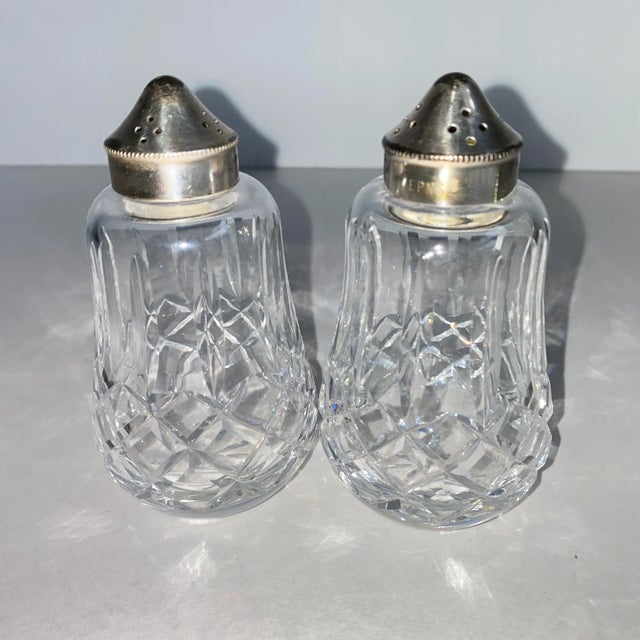 Vintage Waterford Crystal Silver Plated Salt and Pepper Shakers A Pair A classic timeless pair of salt & pepper shakers....