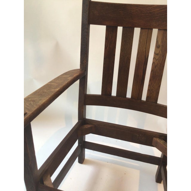 Wood 1920s J.M. Young & Sons Arts And Crafts Armchair For Sale - Image 7 of 9