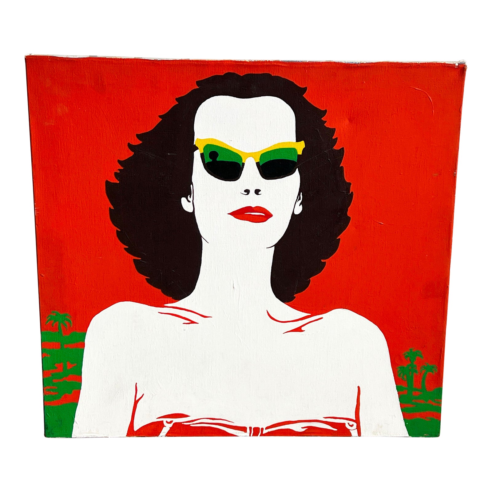 1973 Original Pop Art Portrait "The Wasp Woman" by Sarah Senter Thompson