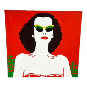 1973 Original Pop Art Portrait "The Wasp Woman" by Sarah Senter Thompson