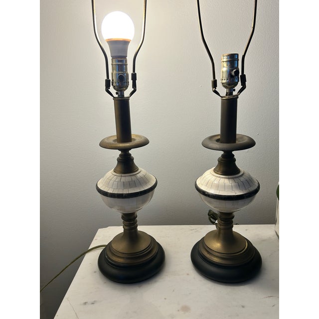 Pair of Currey & Company Table Lamps – Model 6212 (July 2002) These are beautiful and sturdy with unique mosaic inlay...