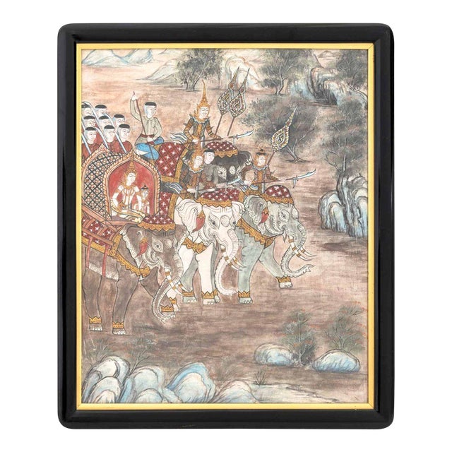 Buddhist School Vessantara Jataka Gouache, 19th C. For Sale