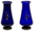 Rare Stunning Antique Victorian Hand Decorated 22k Gold Enameld Cobalt Blue Art Glass Vases by Val Saint Lambert - Mid 19th Century For Sale - Image 16 of 18